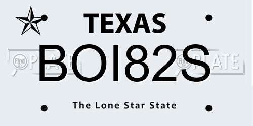 BOI82S Texas License Plate