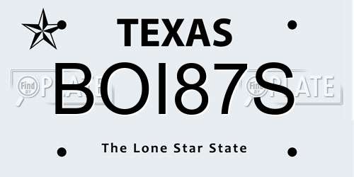 BOI87S Texas License Plate