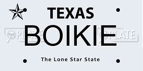 BOIKIE Texas License Plate