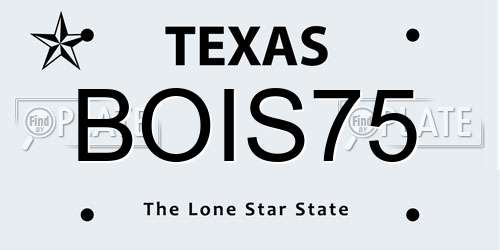 BOIS75 Texas License Plate