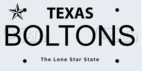 BOLTONS Texas License Plate