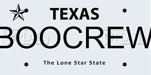 BOOCREW Texas License Plate