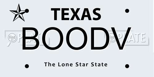 BOODV Texas License Plate