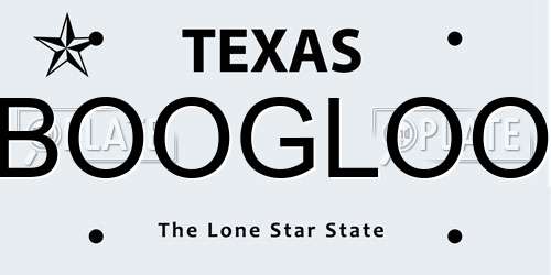 BOOGLOO Texas License Plate