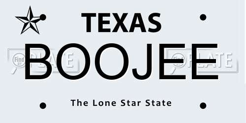 BOOJEE Texas License Plate