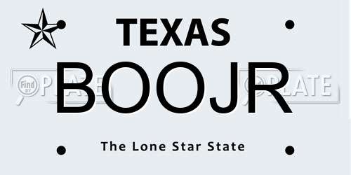 BOOJR Texas License Plate
