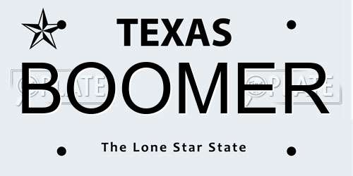 BOOMER Texas License Plate