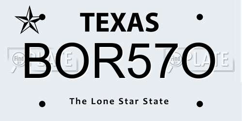 BOR57O Texas License Plate