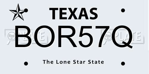 BOR57Q Texas License Plate