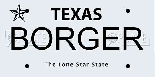 BORGER Texas License Plate