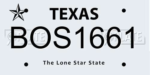 BOS1661 Texas License Plate