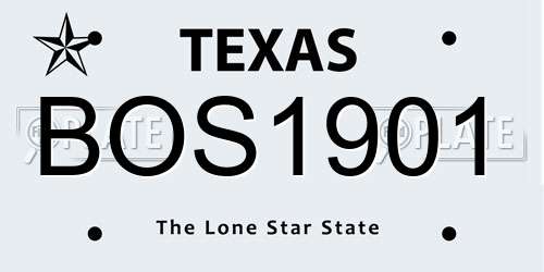 BOS1901 Texas License Plate