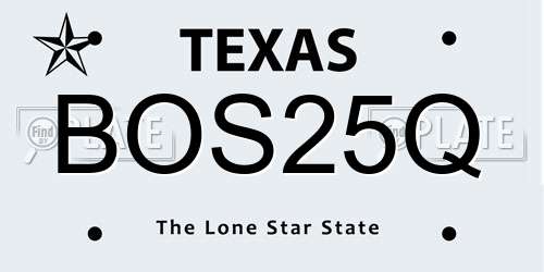 BOS25Q Texas License Plate