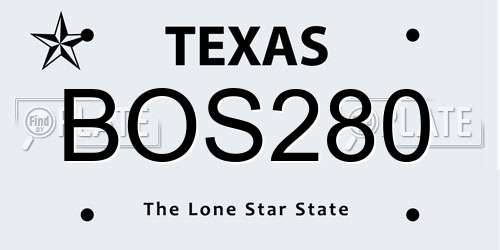BOS280 Texas License Plate