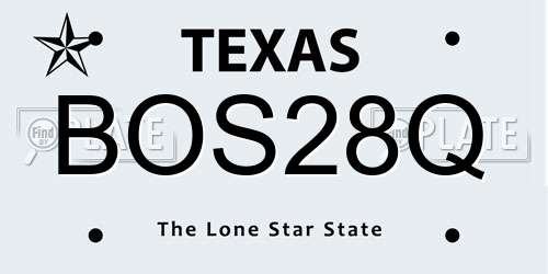 BOS28Q Texas License Plate