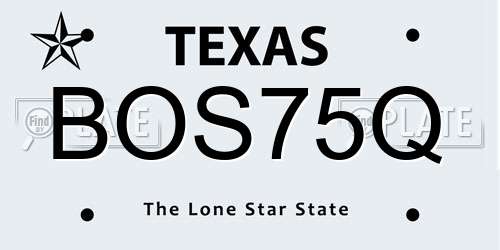 BOS75Q Texas License Plate