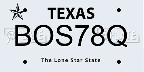 BOS78Q Texas License Plate