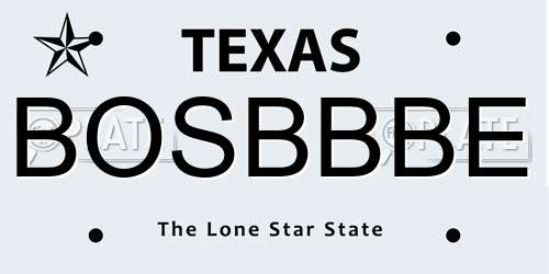 BOSBBBE Texas License Plate