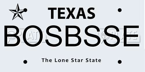 BOSBSSE Texas License Plate
