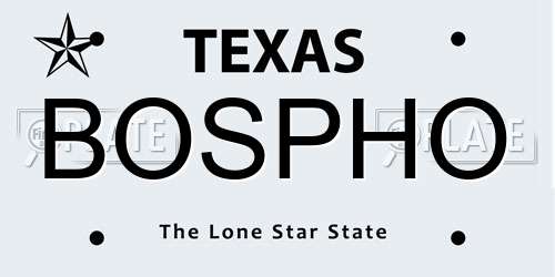 BOSPHO Texas License Plate