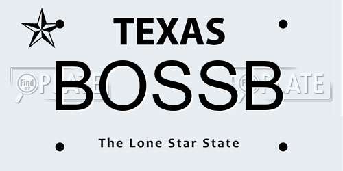 BOSSB Texas License Plate