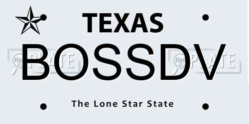 BOSSDV Texas License Plate