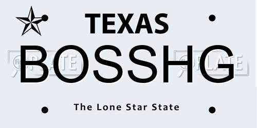 BOSSHG Texas License Plate