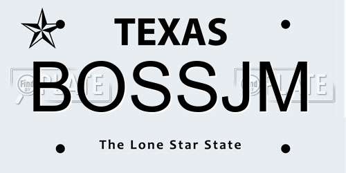 BOSSJM Texas License Plate