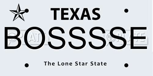 BOSSSSE Texas License Plate