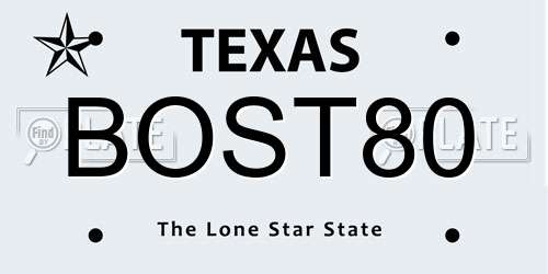BOST80 Texas License Plate