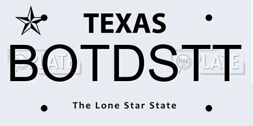 BOTDSTT Texas License Plate