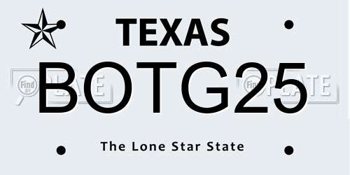 BOTG25 Texas License Plate