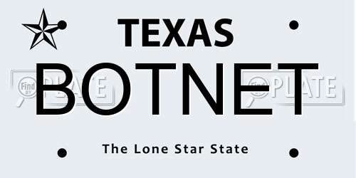 BOTNET Texas License Plate