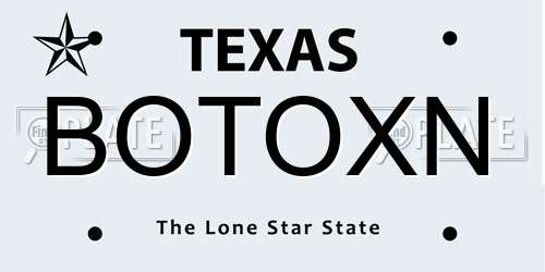 BOTOXN Texas License Plate