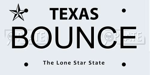 BOUNCE Texas License Plate