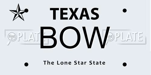 BOW Texas License Plate