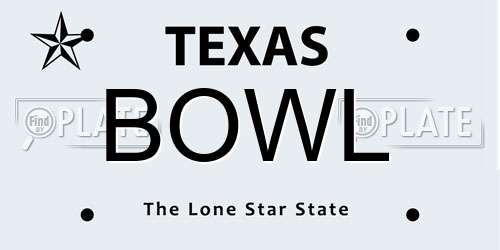 BOWL Texas License Plate