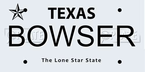 BOWSER Texas License Plate