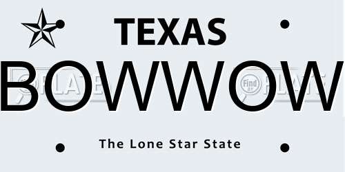 BOWWOW Texas License Plate