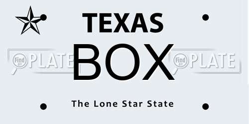 BOX Texas License Plate