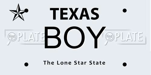 BOY Texas License Plate