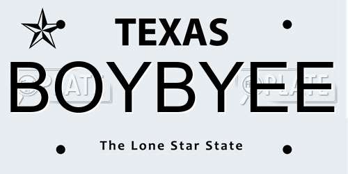 BOYBYEE Texas License Plate