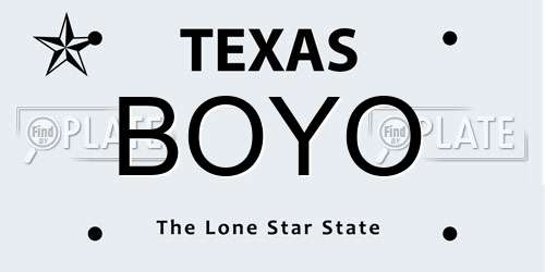 BOYO Texas License Plate