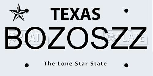 BOZOSZZ Texas License Plate
