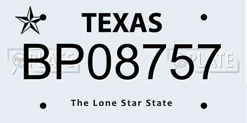 BP08757 Texas License Plate