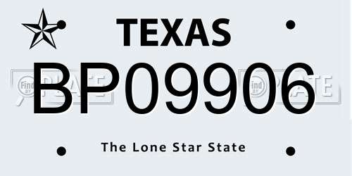 BP09906 Texas License Plate