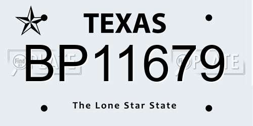 BP11679 Texas License Plate