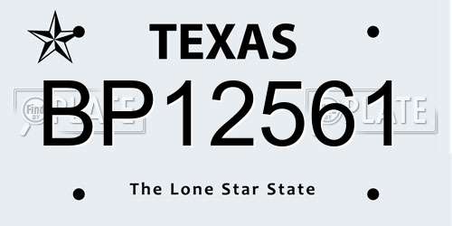 BP12561 Texas License Plate