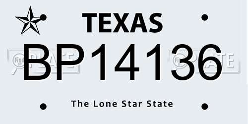BP14136 Texas License Plate
