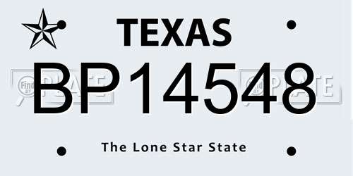 BP14548 Texas License Plate